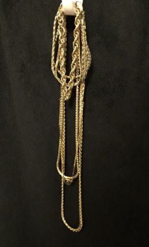 2 Gold Plated Necklace 3 Gold Plated Bracelets +1 Necklace & Bracelet-Lot Of 7