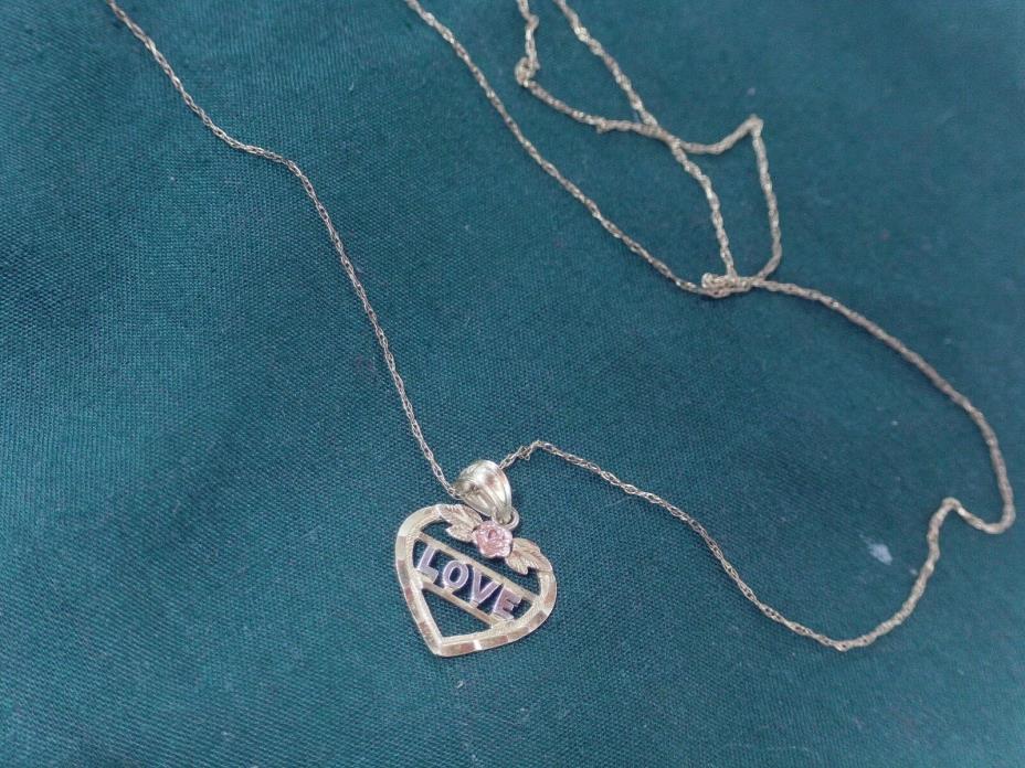 GRANDMAS ESTATE 10k *REAL* GOLD NECKLACE AND PENDENT silverfoxinc