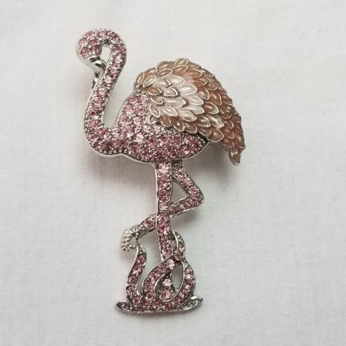 Flamingo Rhinestone Pink Brooch Pendant Pin