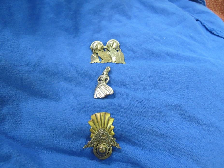 Lot of 3 Vintage Lapel Pins/Brooches