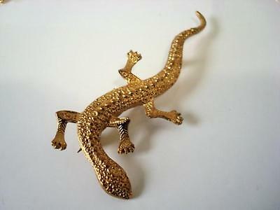 Vintage Gold Tone Lizard Salamander Pin Brooch