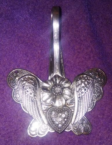 Beautiful UNIQUE Handmade Ladies Silverplated Scarf Money Clip Butterfly
