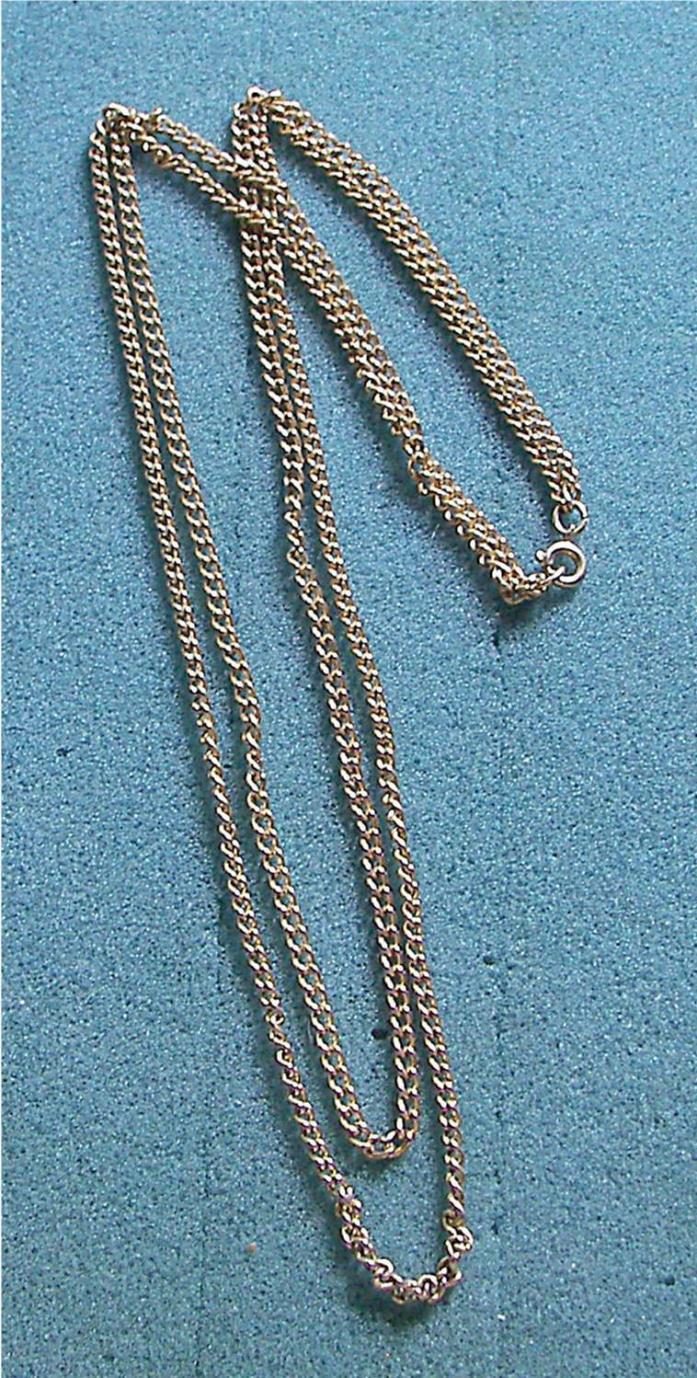22 Inch Gold Tone Double Chain Necklace - Costume Jewelry - Vtg