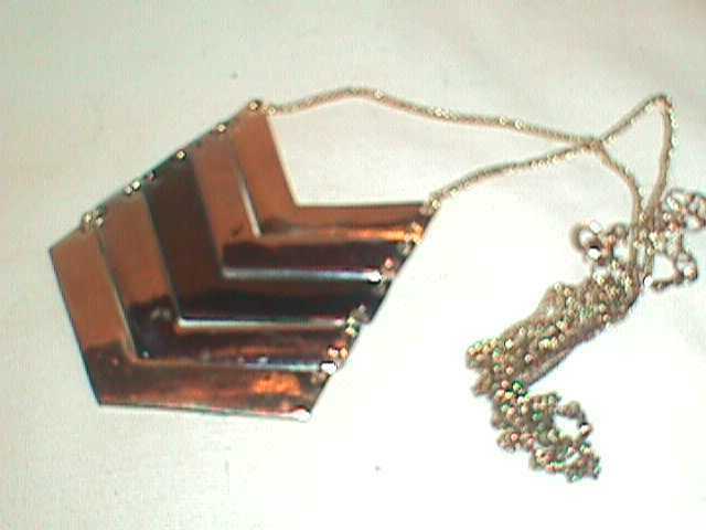 Chevron Metal Gold Necklace 30