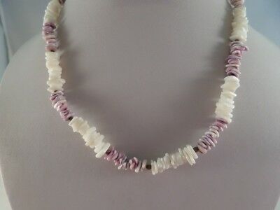 Vintage Purple and White Shell Necklace M1