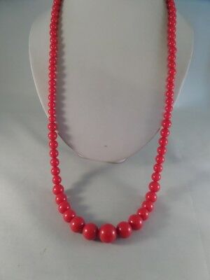 Vintage Red Plastic Necklace M1