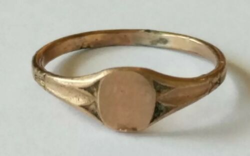 Antique Gold Filled Child's Baby Signet Ring Size 2