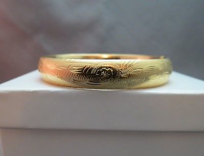 14k Yellow Gold Antique Hinged Bracelet E Rine Designer 12.99 Grams 6.5