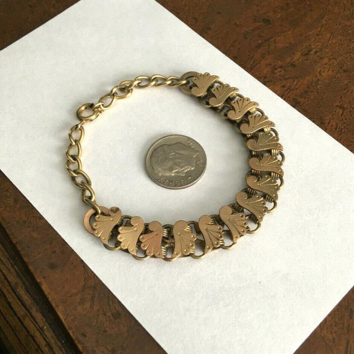 Beautiful Vintage Victorian Gold Filled Bracelet 1/20 12K 7inch / Free Shipping!