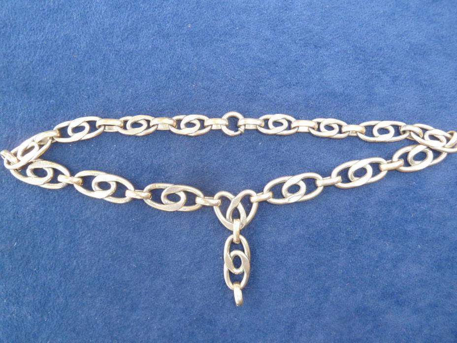 Antique Victorian Silver Y Book Chain Necklace  57.6 grams