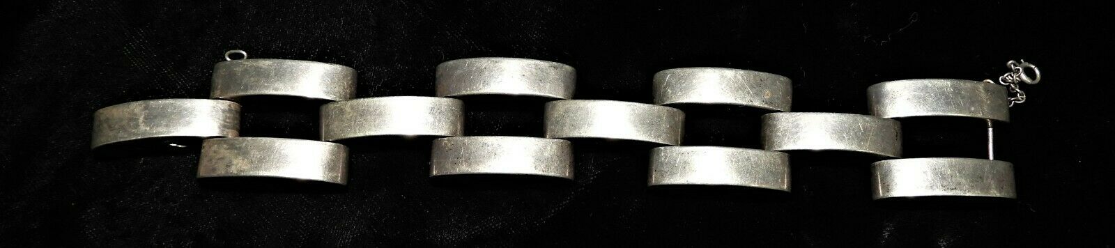 Vintage 925 Art Deco Sterling Silver Bracelet 45.2g Signed