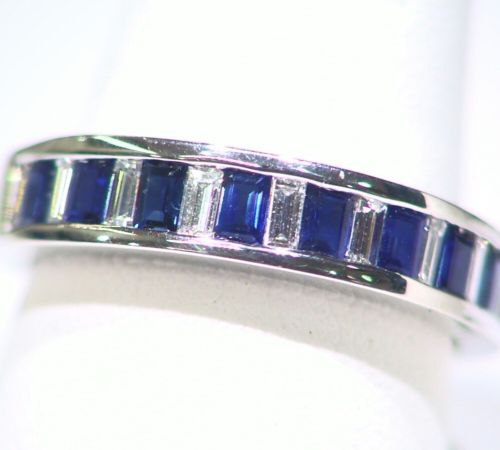 1.10CT 14K Gold Natural Cut White Diamond Sapphire Engagement Anniversary Ring