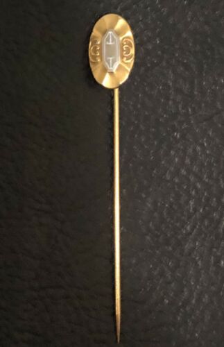 ANTIQUE ART DECO 2 TONE 14k GOLD STICK PIN 1.5 GRAMS