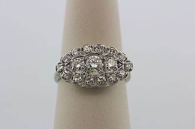 Art Deco 1920's Antique 14K White Gold 1.02ct Diamond Engagement Ring- Size 7.5