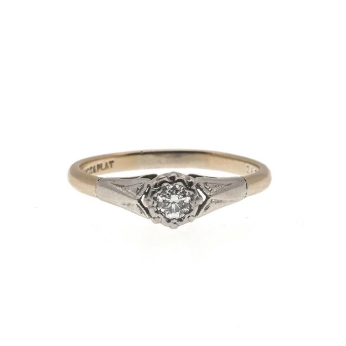 Everlasting - Art Deco 18K Platinum Solitaire Ring