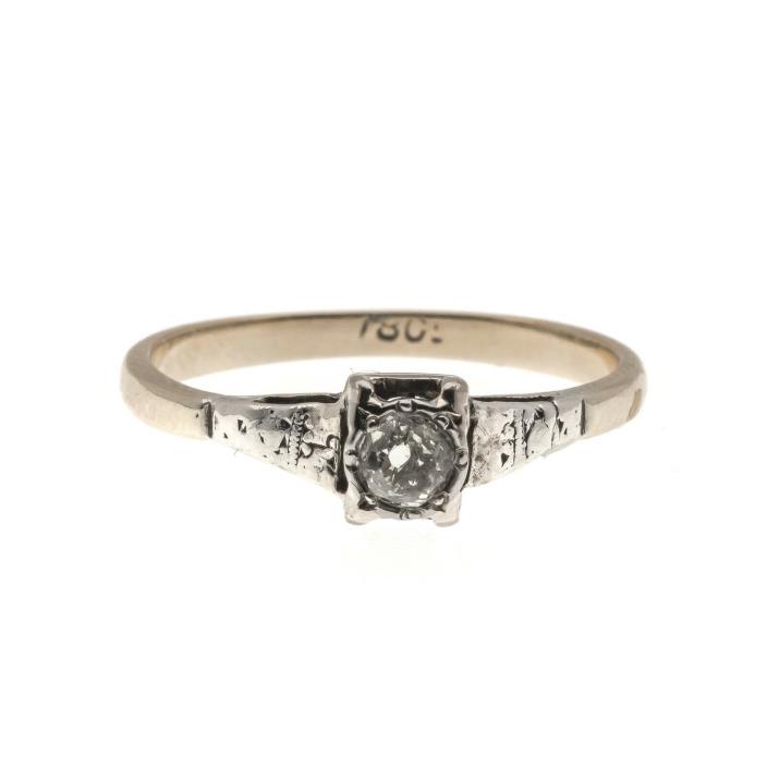 Forever - Art Deco 18K Platinum Diamond Solitaire Ring