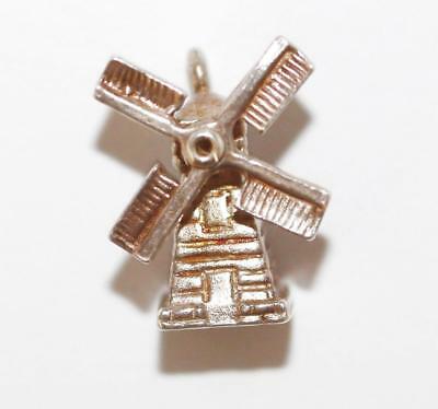 Nuvo Moving Windmill Sterling Silver Vintage Bracelet Charm With Gift Box 1.9g