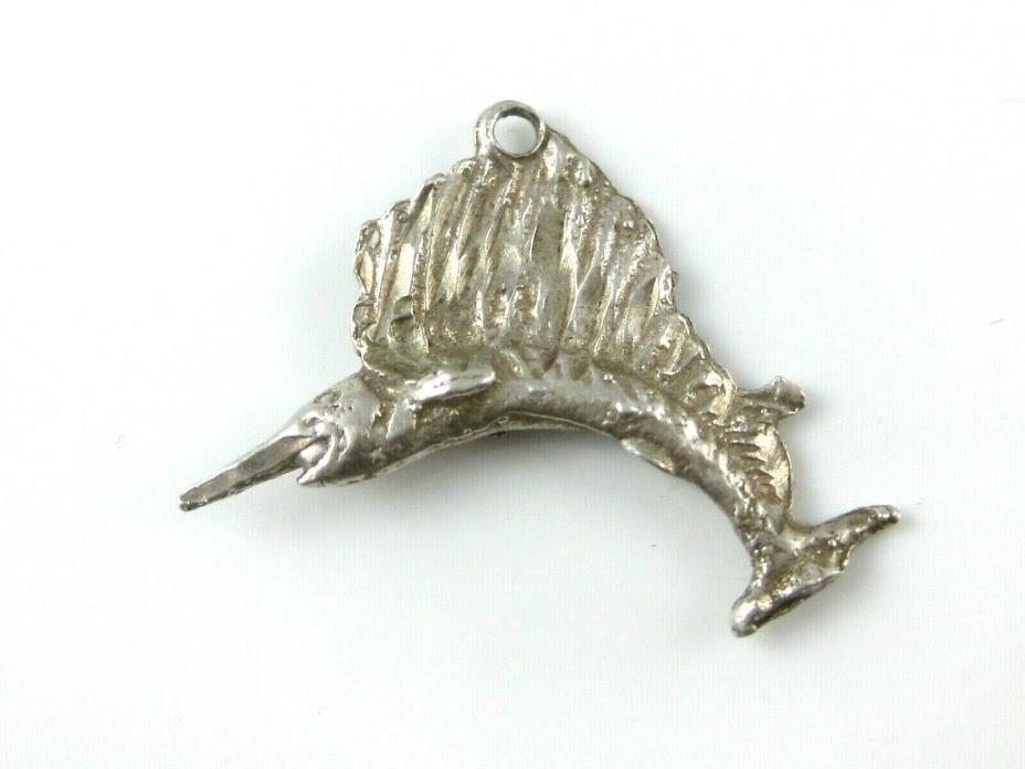 Vintage Sterling Silver Sword Fish Charm