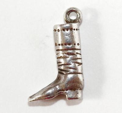 Ladies Riding Boot Sterling Silver Vintage Bracelet Charm With Gift Box 2.3g
