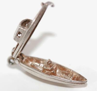 Nuvo Opening Motor Boat Sterling Silver Vintage Bracelet Charm With Gift Box 3g