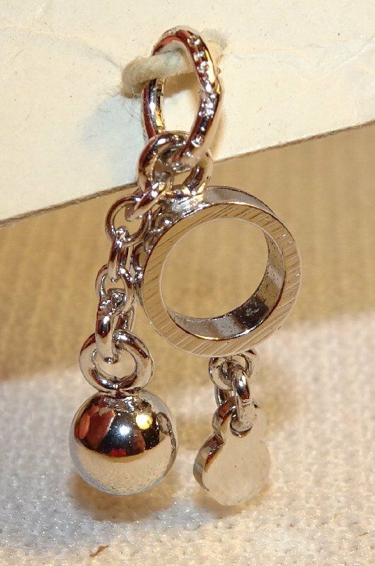 Ball & Chain Charm Sterling Silver Vintage Wells New Old Stock