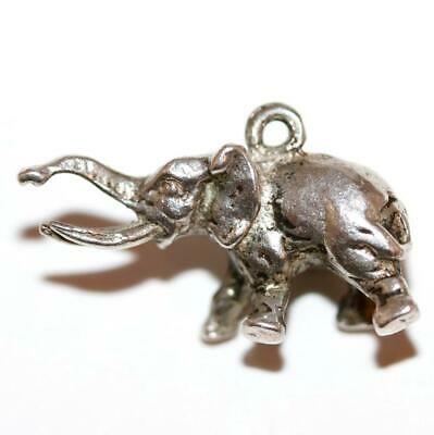 Elephant Solid Sterling Silver Vintage Bracelet Charm With Gift Box 3.8g