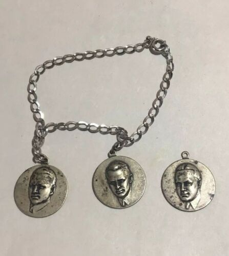 Vintage Sterling Silver Paramount Charm Bracelet Alan Ladd John Lund & Bob Hope