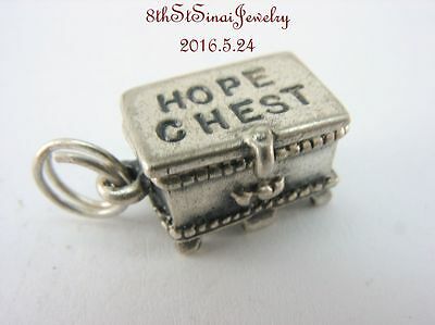 Estate Sterling Silver 925 3D Opening HOPE CHEST Charm 1/2
