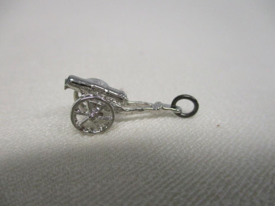 VINTAGE STERLING SILVER CANNON CHARM 7/8