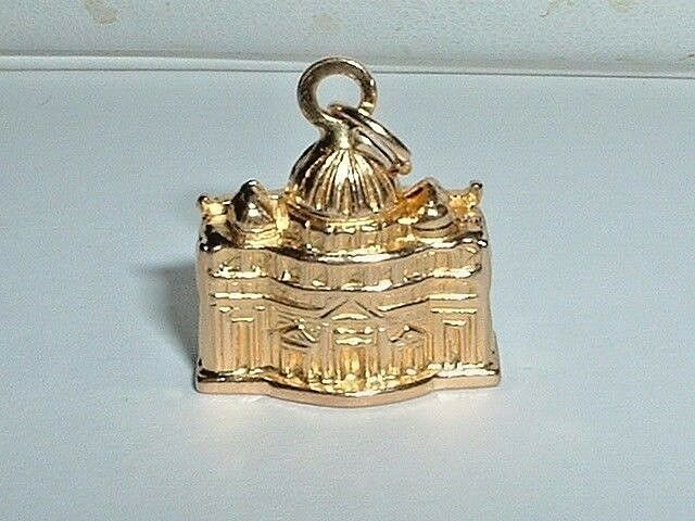 VINTAGE 18k YELLOW GOLD ST PETERS VATICAN BASILICA ITALY PENDANT CHARM 14k bail