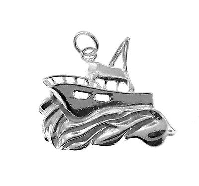 Yacht Charm/ Pendant in Sterling /3/D  Front /