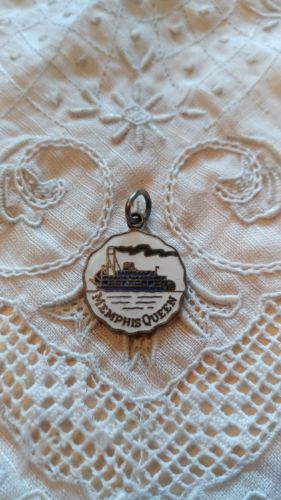 Vintage Steamboat Charm - Memphis Queen - Classic Victorian Riverboat - Enamel