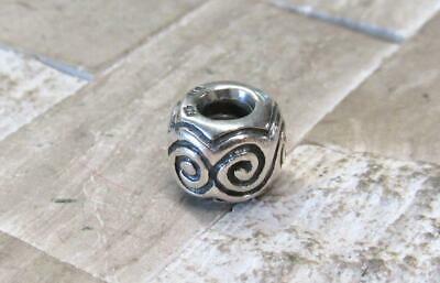 Pandora Sterling Silver Swirl Design Bead / Charm ~ 15-E9039