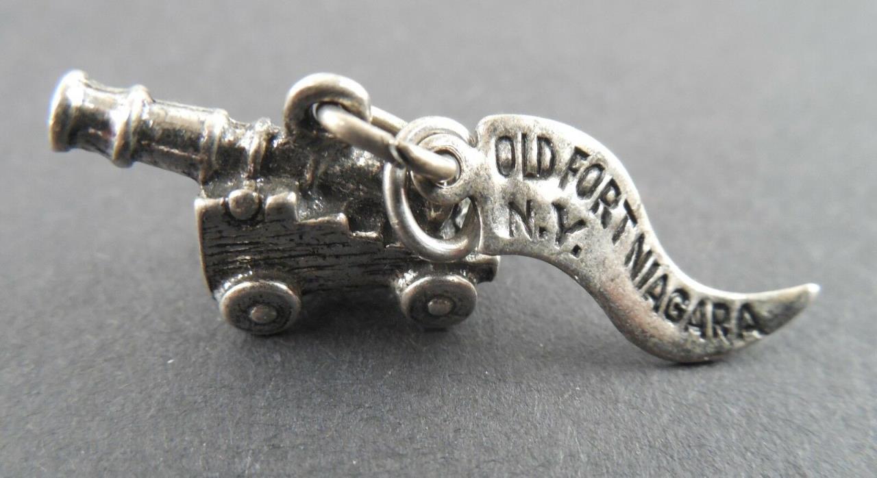 Vintage - Old Fort Niagara - Cannon - 3D Sterling Silver Charm - #1405L