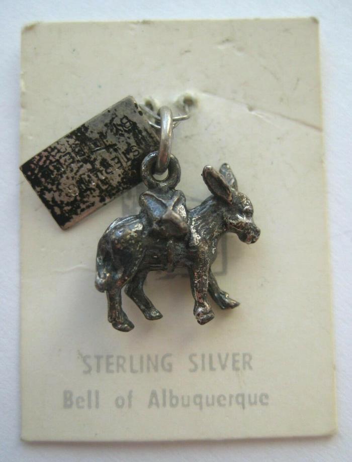 VTG Sterling PACK MULE Silver Bracelet Charm MISSOURI Tag On Card
