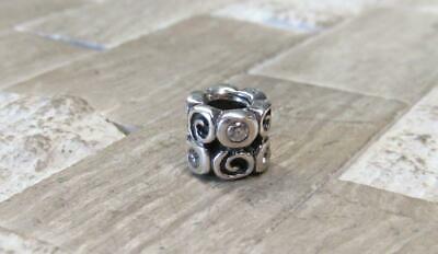 Pandora Clear Stone Accented Sterling Silver Bead / Charm ~ 15-E9044