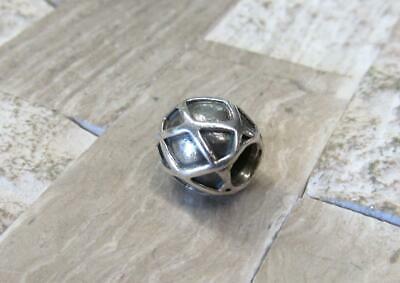 Pandora Sterling Silver Quilted Design Bead / Charm ~ 15-E9043