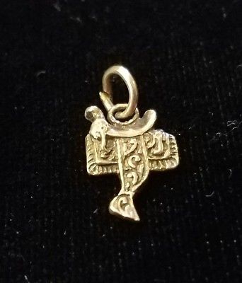 SMALL flat SADDLE - Vintage STERLING SILVER CHARM Keepsake Collectible Gift 33