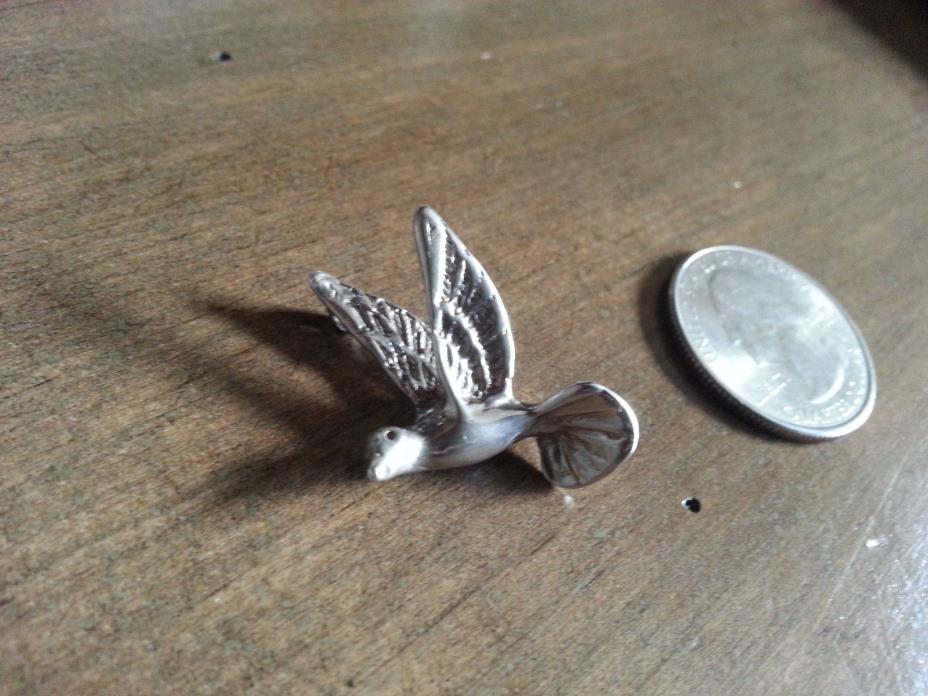 vintage antique 3d sterling silver hummingbird pendant charm 3.29g