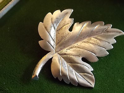 Vintage 1980's Authentic Tiffany Co Sterling Silver Maple Leaf Brooch Pin 9f 28