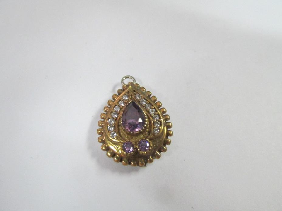 Vintage 925 Purple Stone Necklace pendant