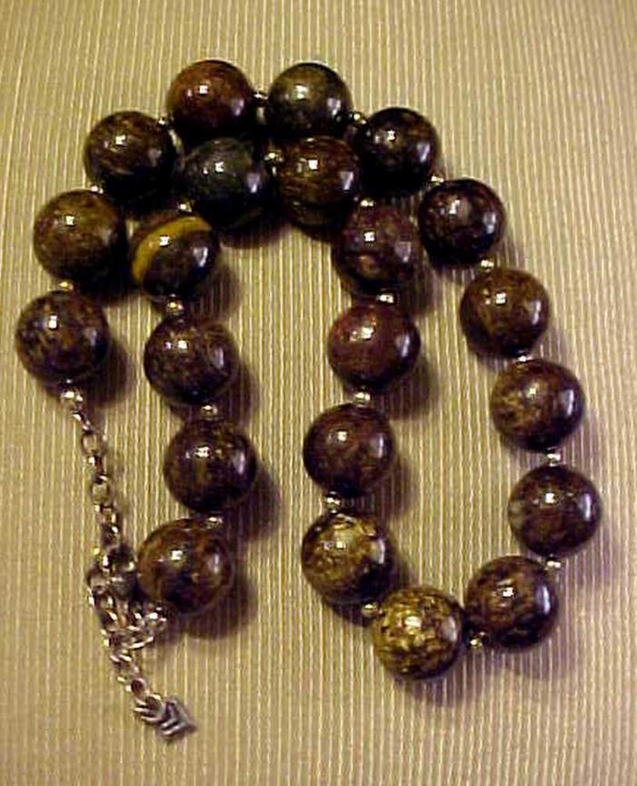 HEAVY SILPADA SOPHISTICATED FOR WINTER STERLING Lg AGATE JASPER BEAD NECKLACE