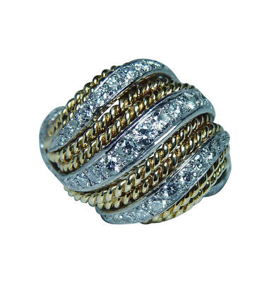 1.9ct Diamond Ring 18K Gold 17gr HEAVY 1960s