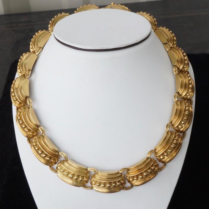 Vintage Estate Designer Marlene Stowe 18k Yellow Gold Huge Link Gold Necklace