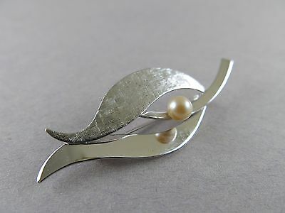 Sterling 925 Van Dell Brooch with Fake Pearl (1296)