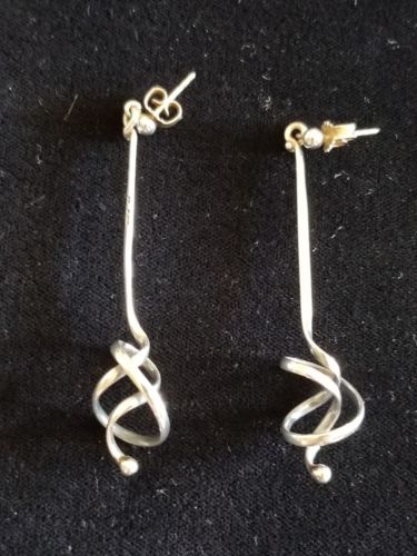 george jensen vintage sterling silver forget me knot earrings