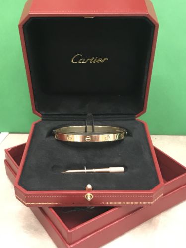 Cartier 18K Yellow Gold Love Bracelet w/ Box & Screwdriver