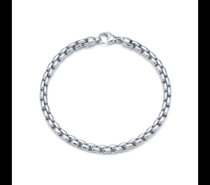 Tiffany 18K White Gold Men's Square Link Bracelet Size 8 1/4 inch