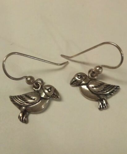 Vintage Sterling Kabana Little Bird Dangling Earrings