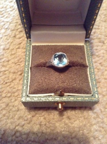 Tiffany & Co. 1935 Aquamarine Platinum Diamond Ring